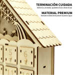 Calendario Adviento Navidad Grande Casita De Madera C/ Luces - Imagen 5