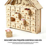 Calendario Adviento Navidad Grande Casita De Madera C/ Luces - Imagen 6
