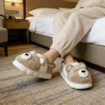 Pantufla Alta Unisex Con Interior De Corderito Diseño Osito - Imagen 7