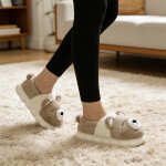 Pantufla Alta Unisex Con Interior De Corderito Diseño Osito - Imagen 8