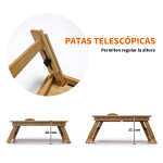 Mesa De Cama Reclinable Para Laptop Libros De Madera - Imagen 7