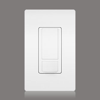Interruptor/Sensor de Lutron. Vista frontal.