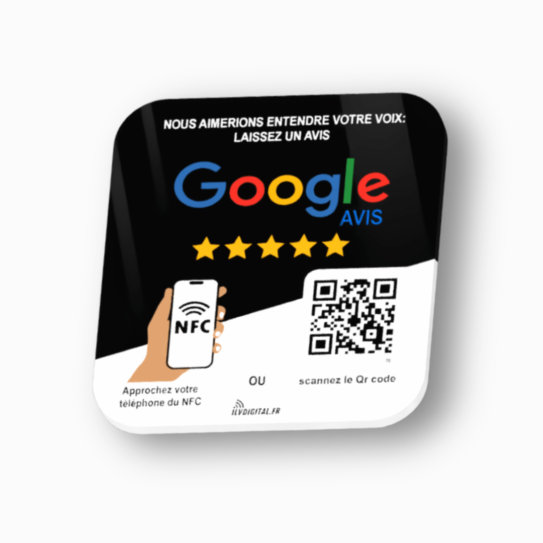Plaque Avis Google Qr code & NFC