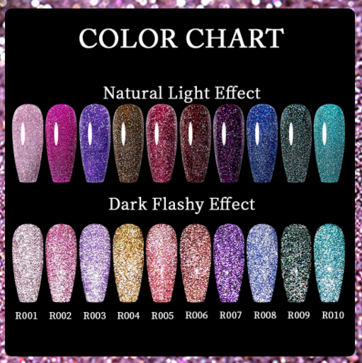 Why Choose Our Gel Polish? It made of healthy, environmental, friendly, no poisonous, pungent chemical materials. It is quick drying with any UV Light. Long lasting for at least 30 days, fantastic and super bright nails for you. This nail gel polish is easy to apply and soak off. Allow you for professional or home nail art design. A professional nail art gift for yourself or your girlfriend.