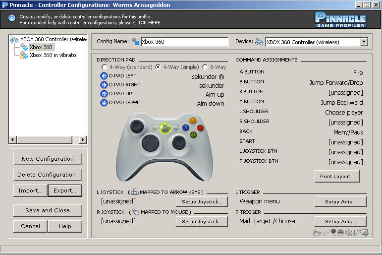 Worms Armageddon Play With Gamepad Joystick Controller