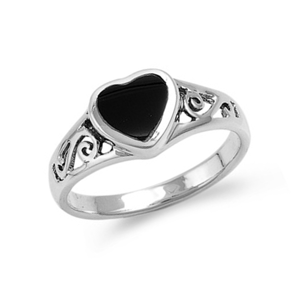 Sterling silver heart rings for women black make jamaica