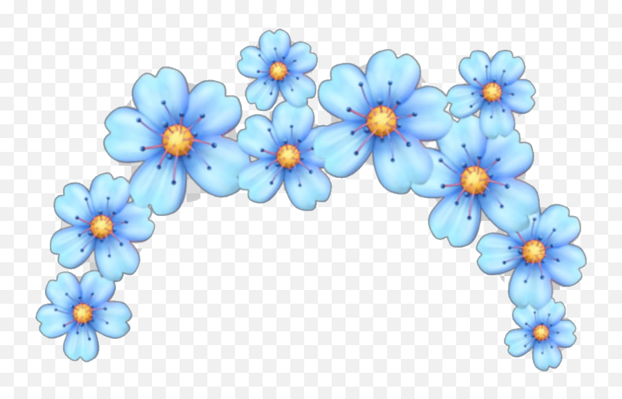 Flower crown png | tumblr. Flower Crown Blue Flowers Tumblr Kawaii Emoji Flower Crown Png Blue Flower Emoji Free Transparent Emoji Emojipng Com