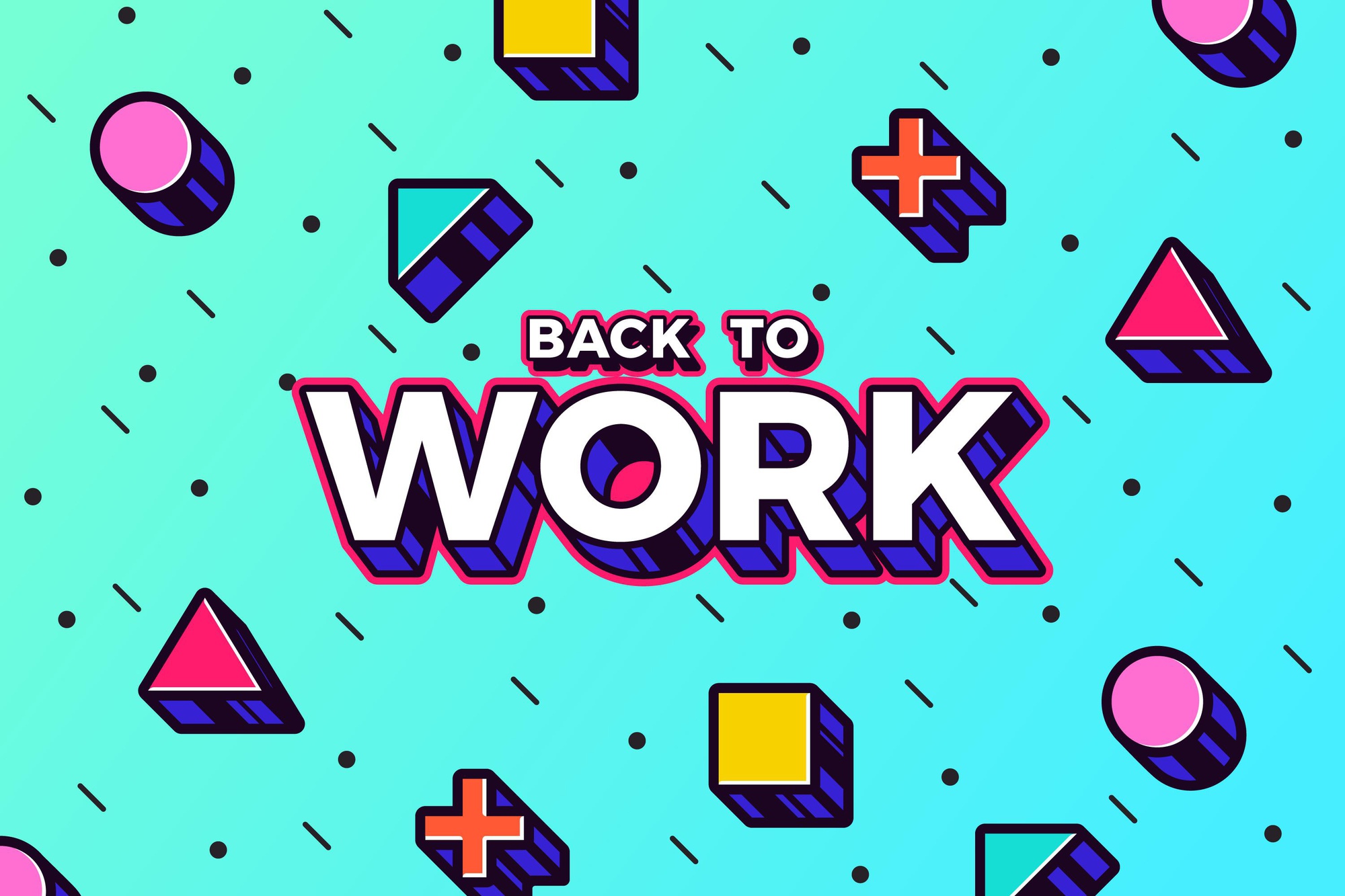 Ritorno Al Lavoro - Sfondo Di Memphis | Vettore Gratis