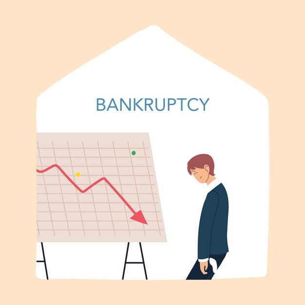 Premium Vector Businessman With Headache Papers And Decrease Arrow - 4K Minimal Backgrounds for Desktop