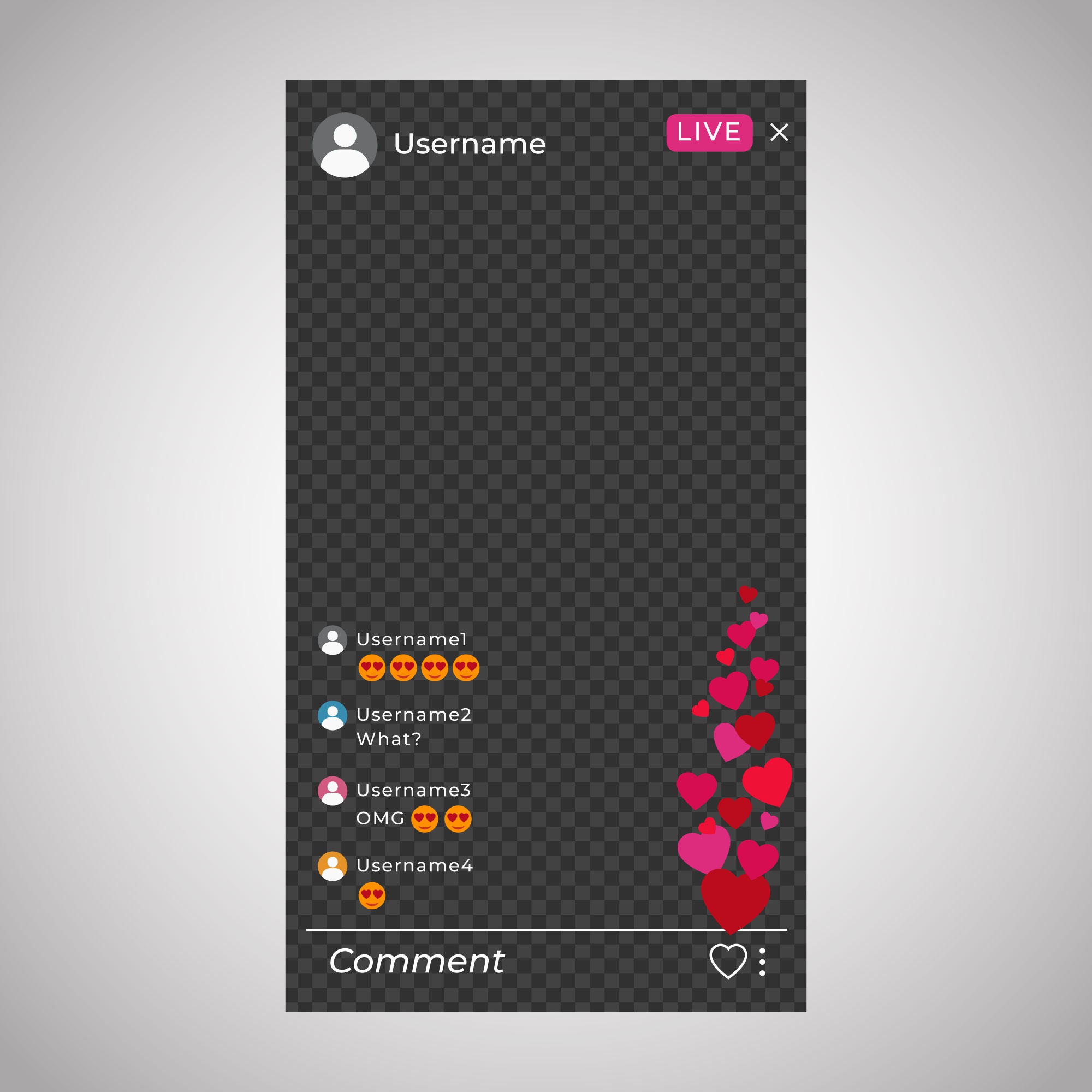 Free Vector Live Stream Instagram Interface
