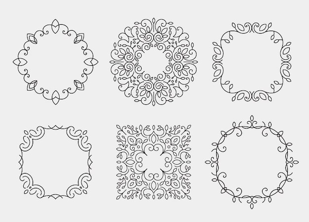 Download this premium vector about wreath monogram frame vector, and discover more than 18 million professional graphic resources on freepik. Premium Vector Set Of Monogram Frames