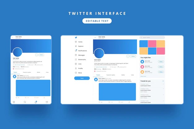 Free download insta feed screen mockup Free Vector Twitter Interface Template