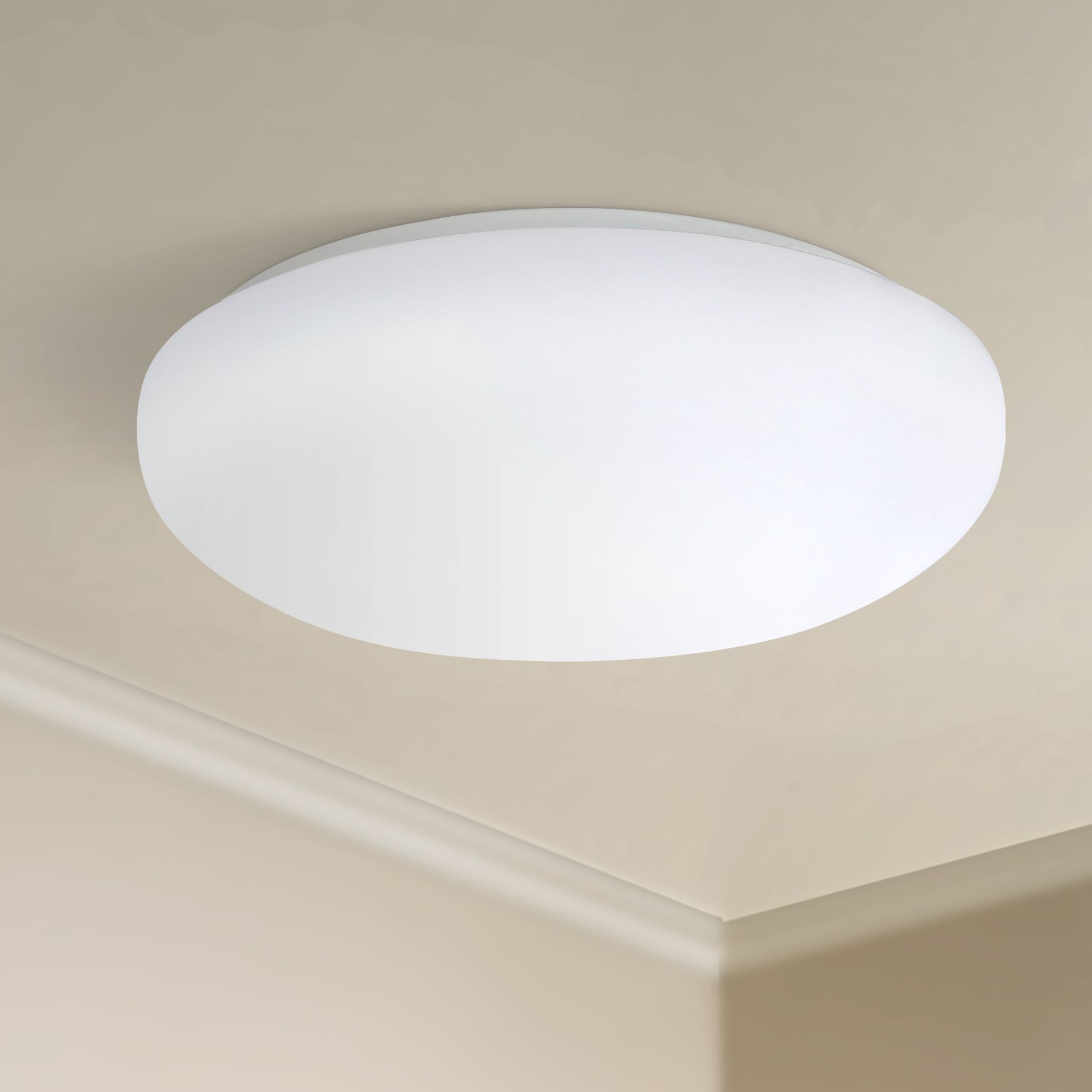 A White Circular Light Hanging From A Ceiling - Desktop Landscape Pictures for Desktop