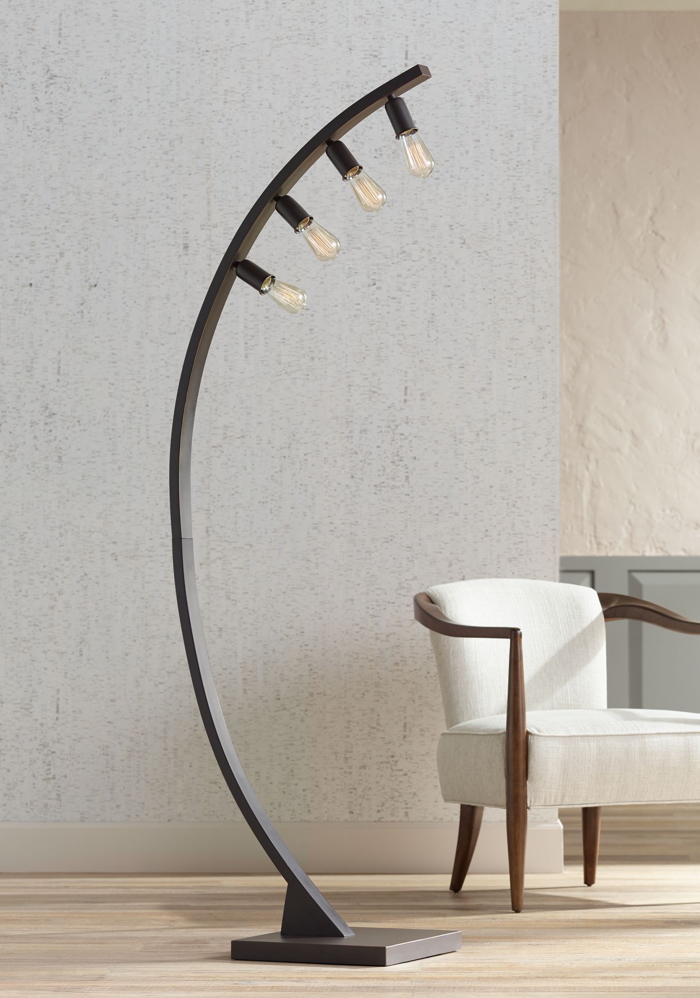 Arcos 71" high bronze arc floor lamp by franklin iron works