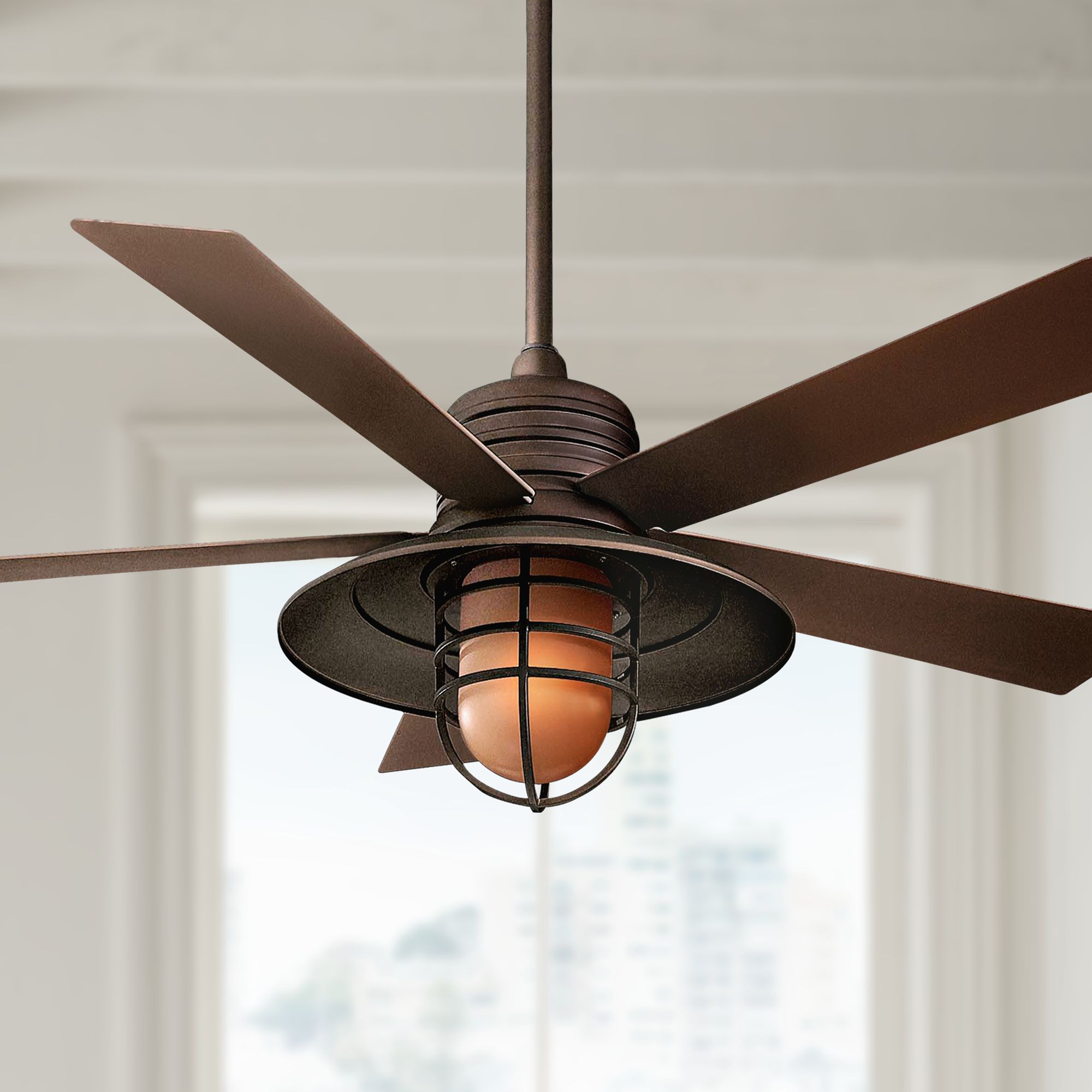 It can help keep your room cool during sweltering days while providing visual interest. 54" Rainman Oil Rubbed Bronze Ceiling Fan - #77752 | Lamps