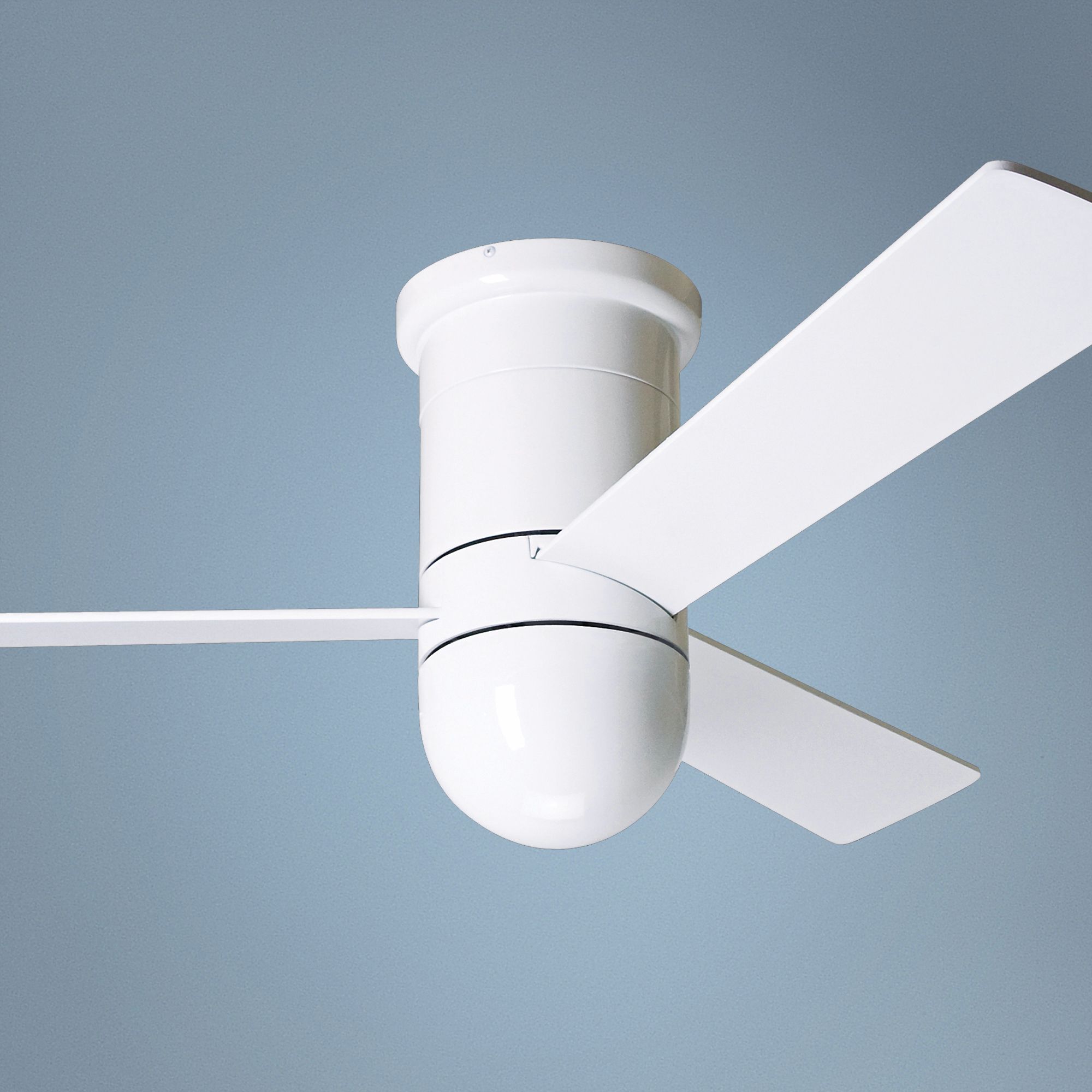 To hang a fan at. 52" Modern Fan Cirrus Hugger Gloss White Ceiling Fan - #