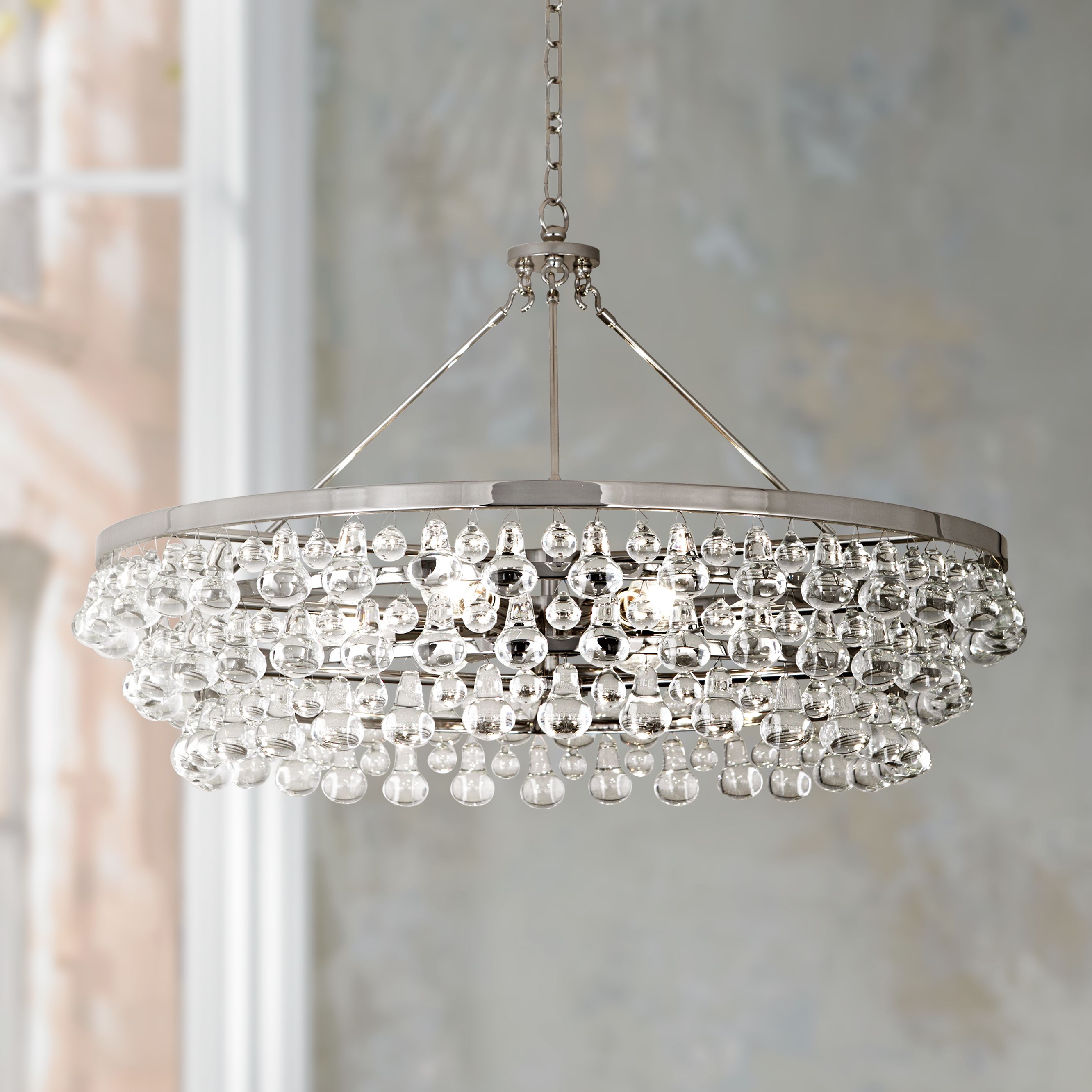 Before you begin working on a light fixture, always turn the power off first. robert abbey crystal lighting