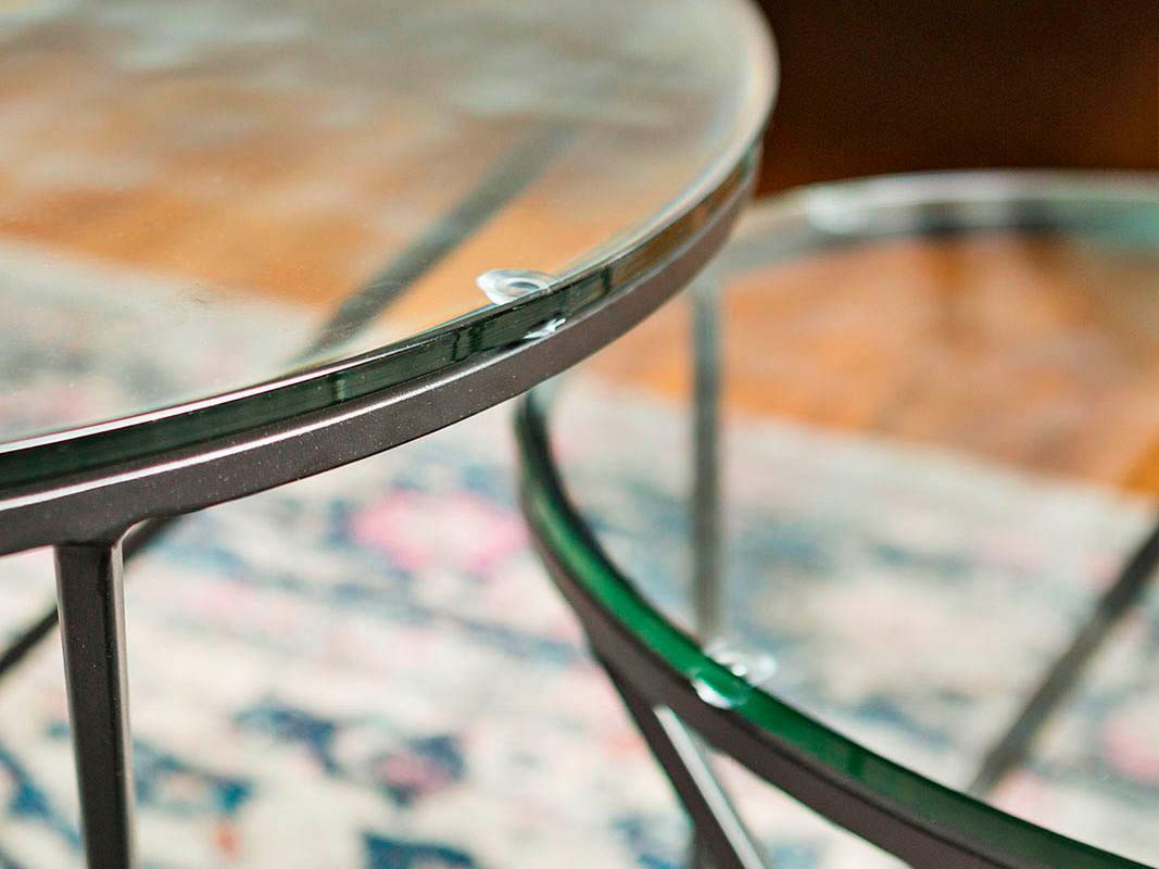 Geometric Glass Round 2 Piece Modern Coffee Table Set 24w39 Lamps Plus