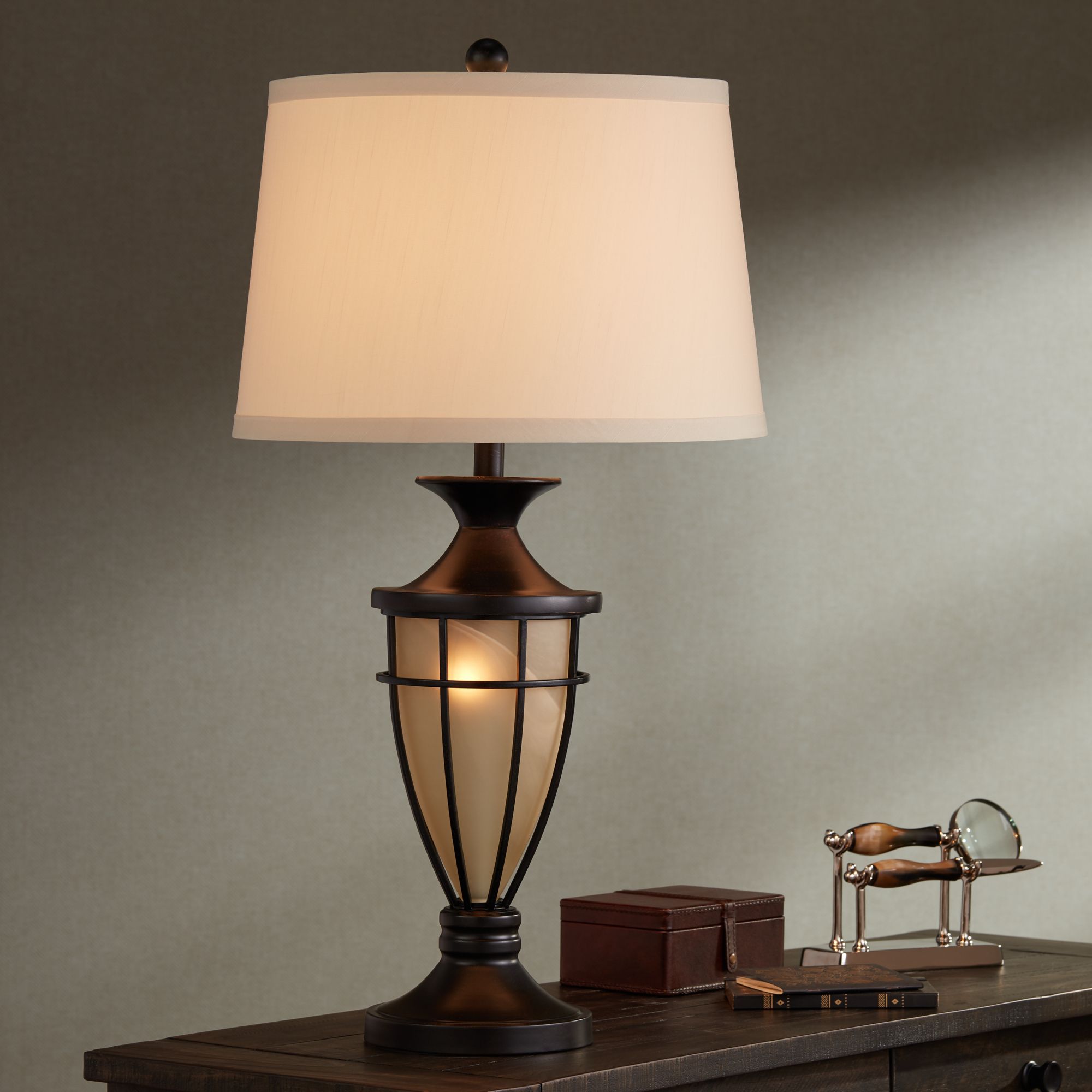 Courtesy of the manufacturer photo by: Mission Cage Night Light Urn Table Lamp with Table Top ...