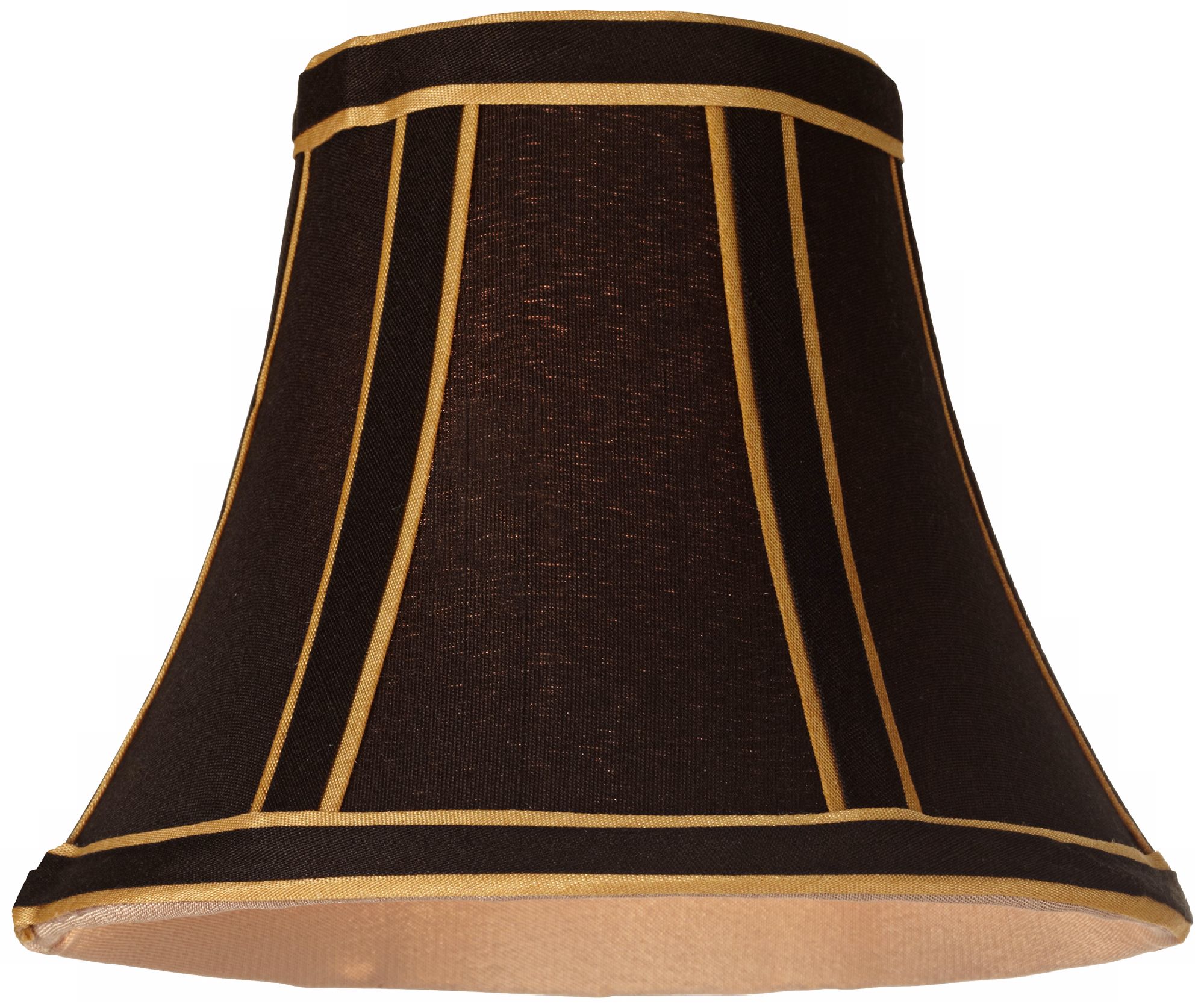 Black with gold trim lamp shade 3x6x5 (clip-on)