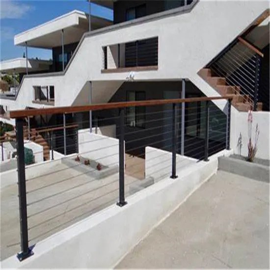 China Excellent Design Exterior Hard Wood Handrail Stainless Steel Cable Railing System Wire Railing China Balcony Balustrade Cable Railing