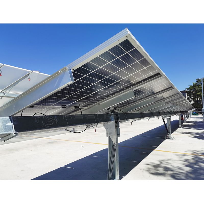Solar Panel Tracking Mount Solar Tracking System Mounting Single Axis - Artistic Space Illustration - Mobile