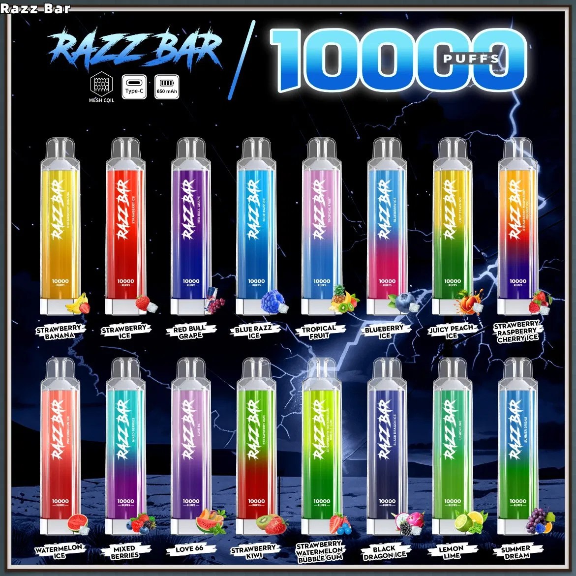 Germany Puff Rechargeable Razz Crystal 10000 Razzbar 10K Puff Razz Bar Puff