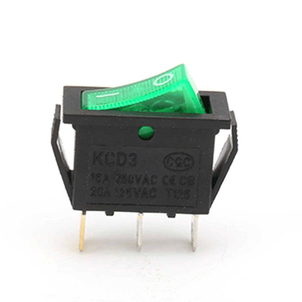 Round Rocker Switch Mini 15A 250V, DC Power Jack with Rocker Switch