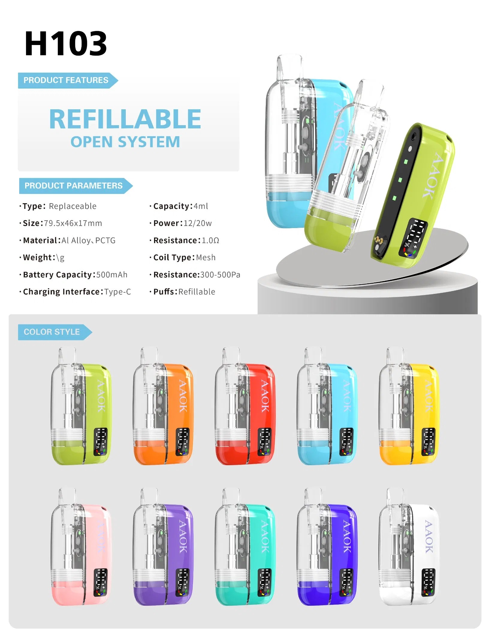 A103 Replaceable Refillable Pod System