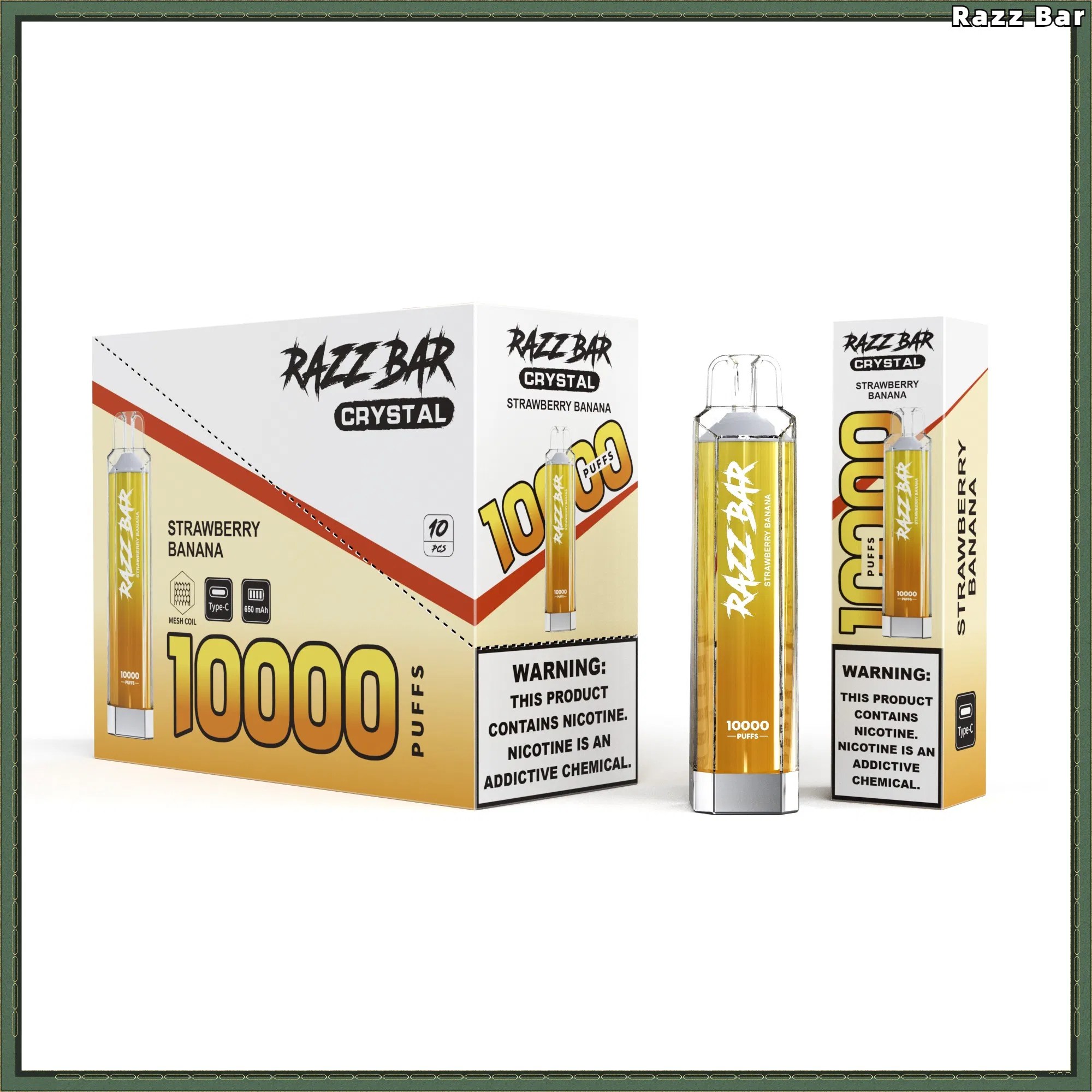 Spain Free Shipping Puff Rechargeable Razz Crystal 10000 Razzbar 10K Puff Razz Bar Puff