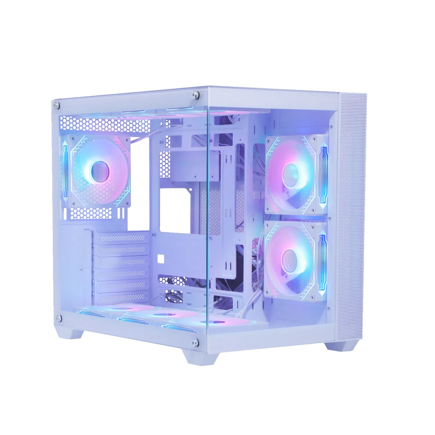 Newly Full View Tempered Glass White ATX Computer Casing Computer Newly Full View Tempered Glass White ATX Computer Casing.webp