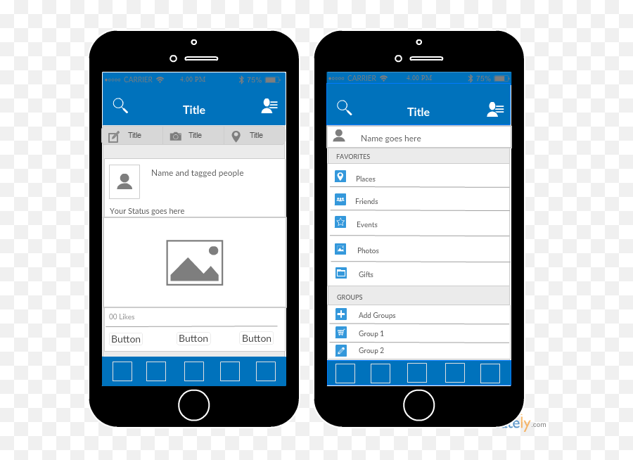 Smartphone free mockup in hand to showcase your ui/ux design or android/ios app presentation in a photorealistic style. Iphone Mockup Templates To Design Facebook Mobile App Template Png Iphone Png Template Free Transparent Png Images Pngaaa Com