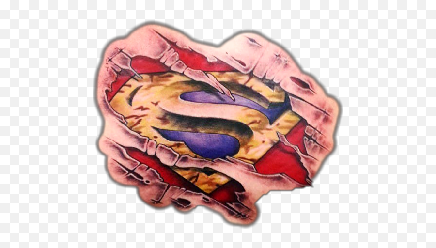 3d Superman Chest Tattoo Ripped Skin Superman Tattoo Chest Png Chest Tattoo Png Free Transparent Png Images Pngaaa Com