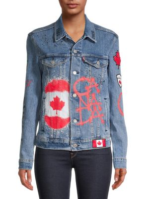 Canada Olympics Jean Jacket - Canadian Olympic Team Collection Canadian Olympic Team Collection X Levi S Unisex Replica Closing Ceremony Trucker Jacket Thebay