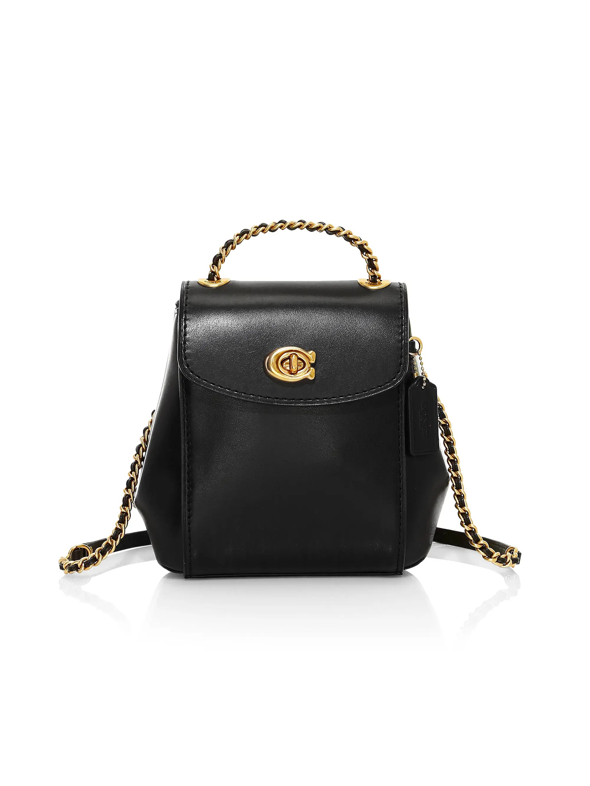 Coach Parker Leather Backpack In Black Modesens
