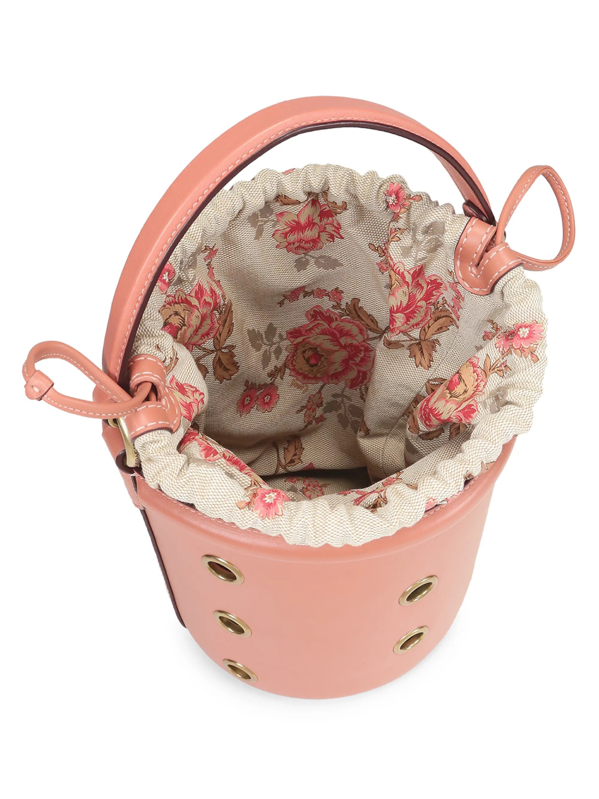 Coach Drawstring Grommet Leather Bucket Bag Saksfifthavenue