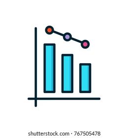 Decrease Arrow Bar Chart Bar Graph Stock Vector Royalty Free - Best Colorful Patterns in Ultra HD