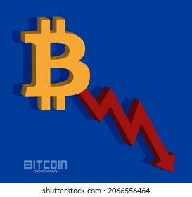 Bitcoin Chart Bearish Icon Decrease Background Stock Vector Royalty - Amazing 4K Mountain Designs | Free Download