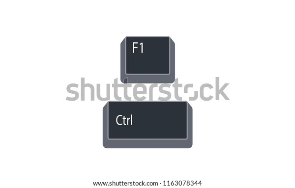 Control Ctrl F1 Computer Key Button Stock Vector Royalty