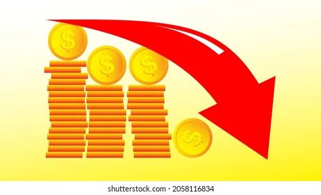 Cost Low And Loss Decrease Revenue Crisis Vector Image - Best Sunset Arts in 4K