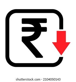 Cost Reduction Decrease Rupee Icon Vector Stock Vector Royalty Free - Premium Sunset Photo Gallery - 8K
