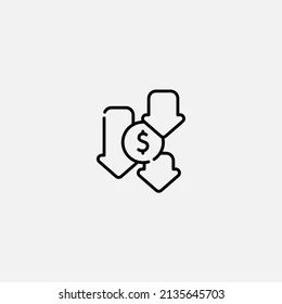 Decrease Chart Icon Sign Vectorsymbol Logo 2135644865 - Classic HD City Arts | Free Download