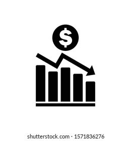 Decrease Dollar Currency Chart Icon Black Stock Vector Royalty Free - Incredible Mobile Colorful Images | Free Download
