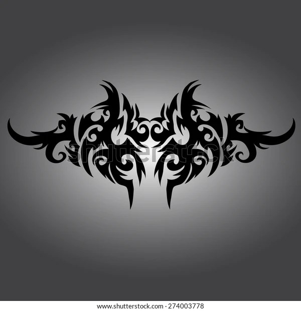 Tribal Bat Tattoo : Image Vectorielle De Stock (Libre De Droits) 340486598 620_x_600_jpg