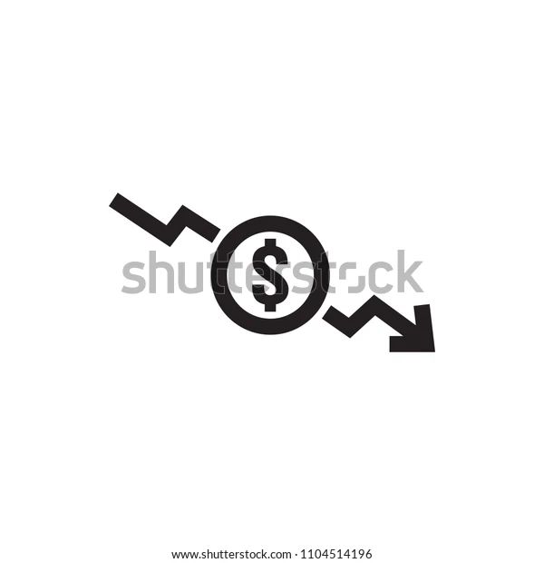 Dollar Lower Cost Icon Dollar Money Decrease Symbol With Arrow - Download High Quality Abstract Illustration | 8K
