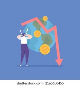 Economic Recession Impact Inflation Decrease Income Stock Vector - Gradient Background Collection - 8K Quality