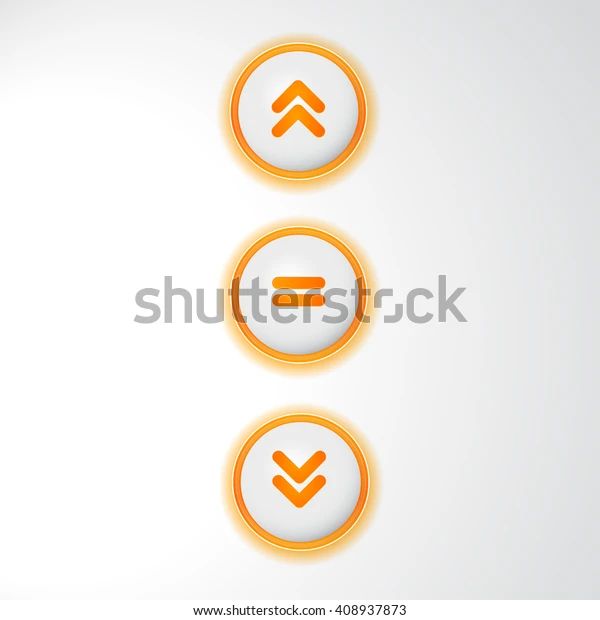 Elevator Buttons Down Increase Decrease Interface Stock Vector Royalty Free 408937873 - Download Elegant Landscape Image | 4K