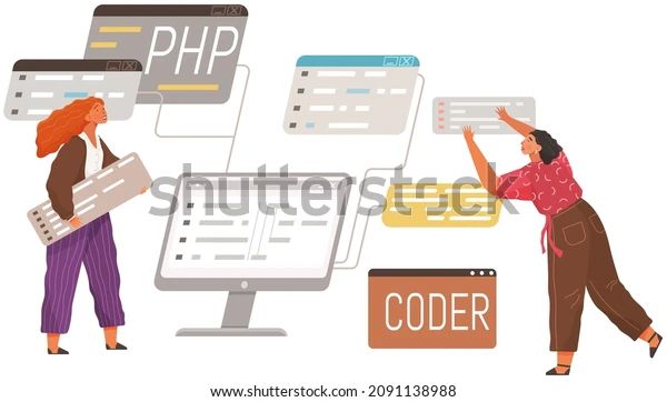 Programmer Engineering Coding Coder Programmers Working Stock Vector - Professional 8K Mountain Images | Free Download