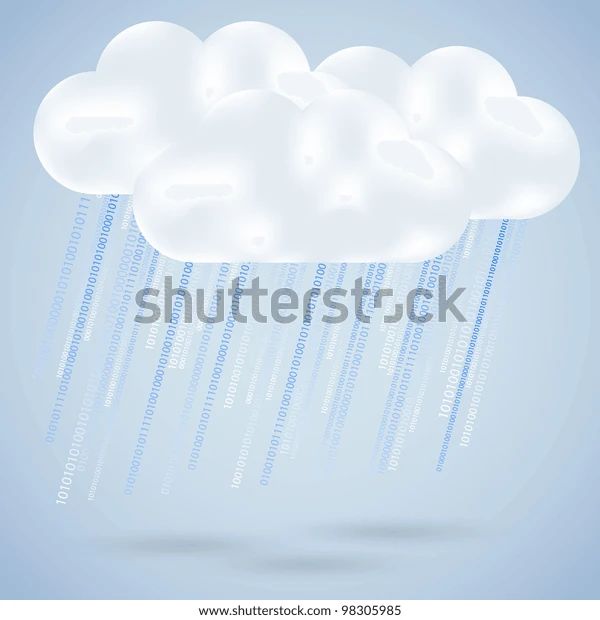Vector Cloud Binary Code Rain Concept Stock Vector Royalty Free - Download High Quality Light Background | Mobile