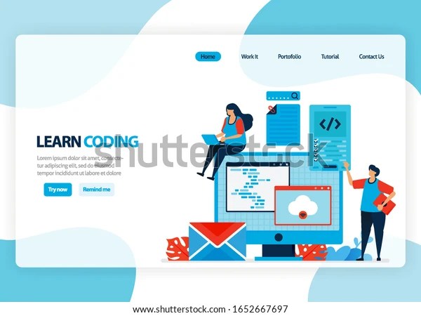 Before you land an interview for your dream job as a software engineer or junior developer at a top tech firm or emerging startup, you&#x27;ll need to get noticed. Vector Homepage Learning Programming Coding Application Stock Vector Royalty Free 1652667697